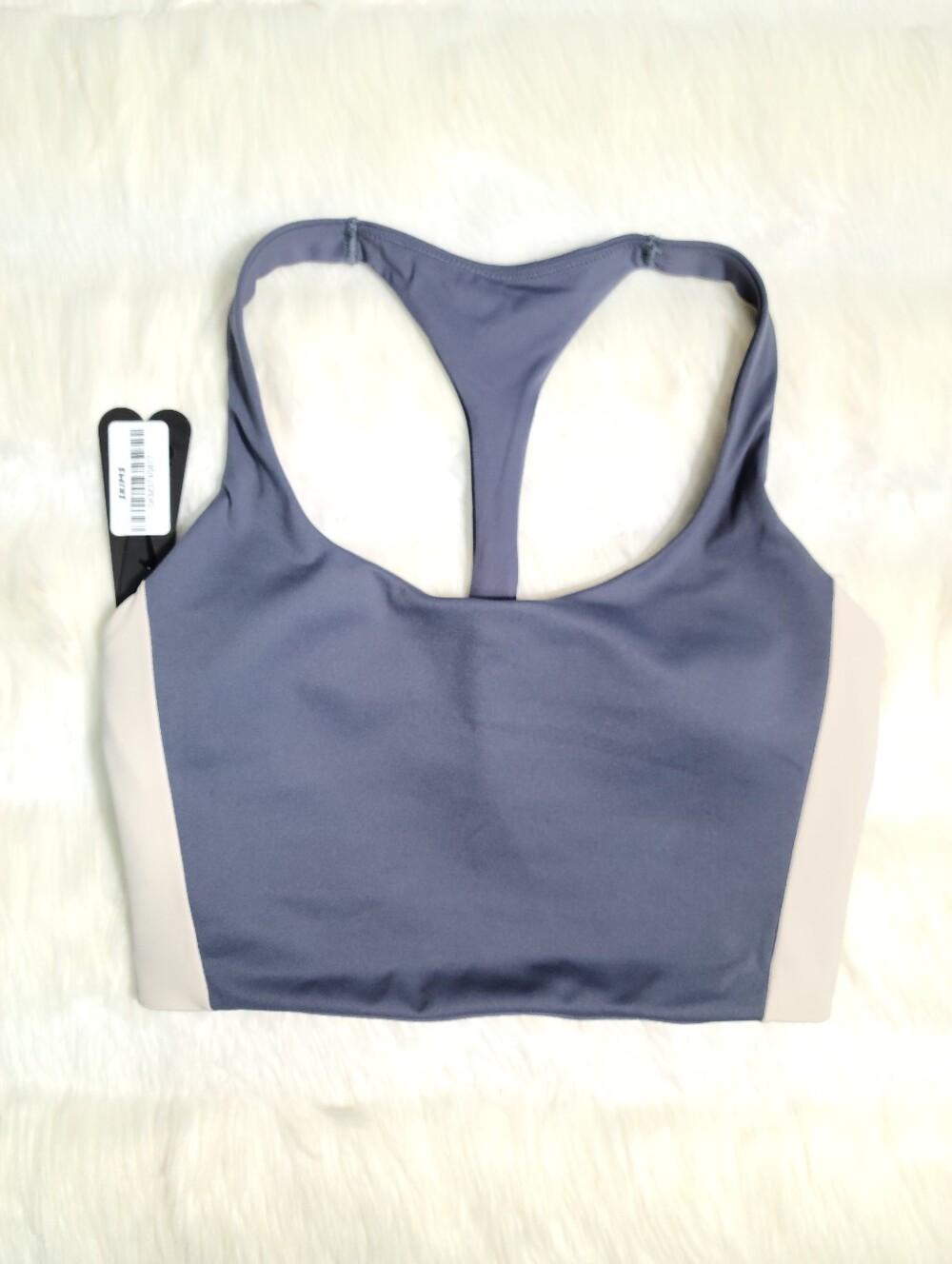 Nike SKIMS Matte Shine Mix T Back Longline Bra Deep Royal Stone Women Small NEW